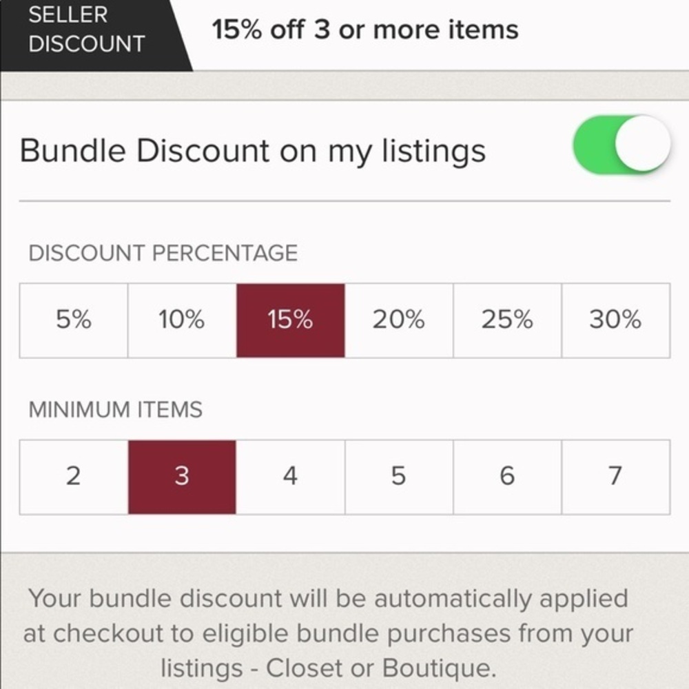 Bundle 3 or more get 15% off
